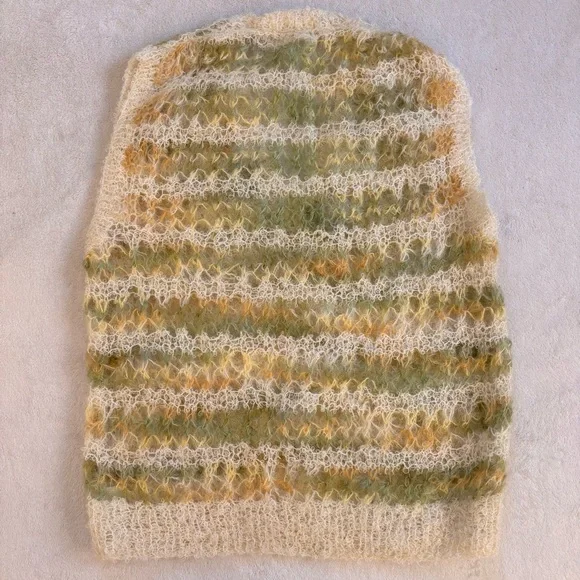 Bernat Klein Vintage Mohair Striped V-Neck Handknit Sweater Vest — Rare Sz L - Picture 6 of 11